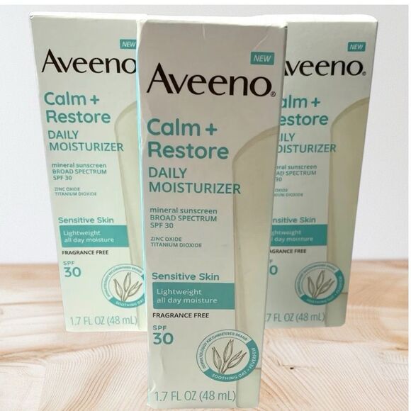 Aveeno Calm Restore Daily Moisturizer SPF 30 1.7oz Sensitive Skin Mineral Sunscr - Picture 1 of 3